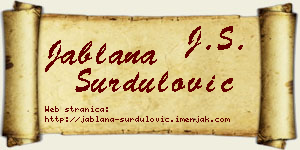 Jablana Surdulović vizit kartica